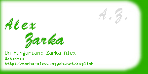 alex zarka business card